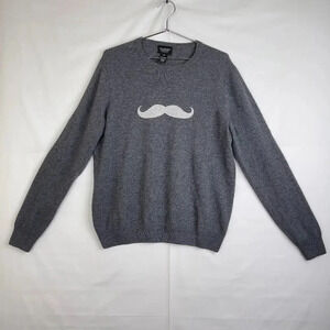 McCarren & Sons NYC 100% Cashmere Moustache Sweater L